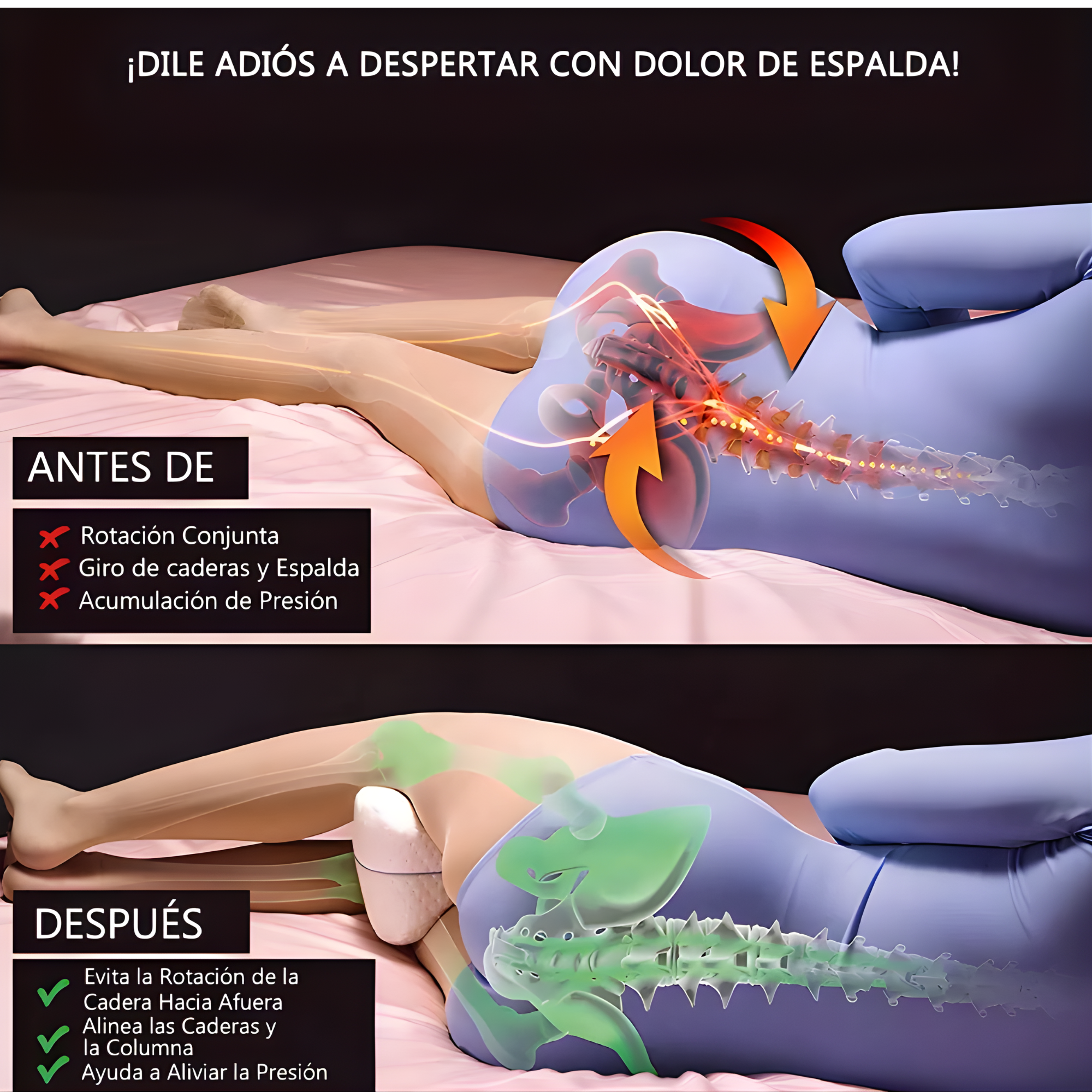 Lumbar Comfort™ – Almohada Ortopédica Inteligente
